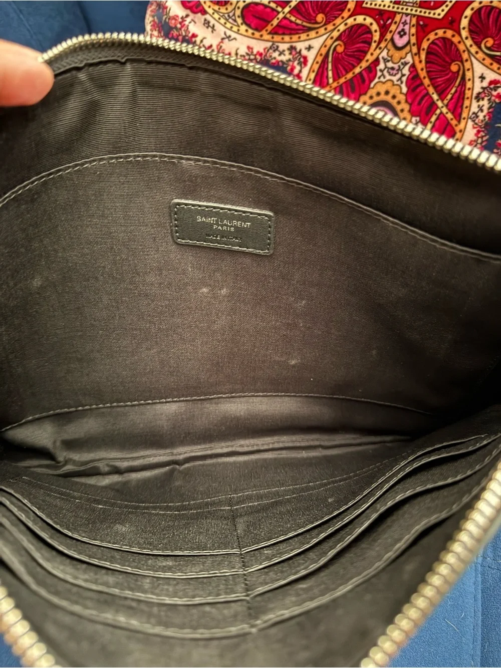 Saint Laurent Black Leather Laptop Sleeve